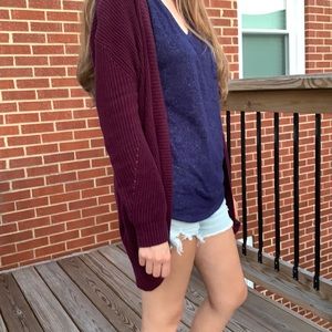 American Eagle Outfitters burgundy cardigan